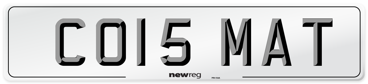 CO15 MAT Number Plate from New Reg